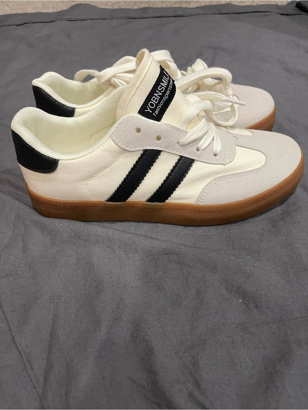 Women's Cream and Navy Sneakers